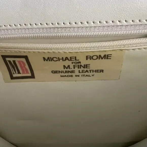 Vintage Michael Rome for M. Fine Italy Geometric Two-Tone Leather Shoulder Bag - Picture 4 of 9